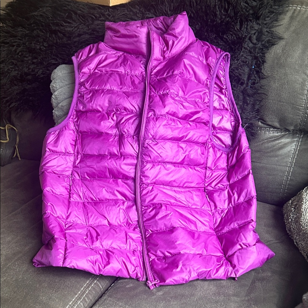 Bright Purple Quilted Puffer Vest